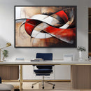Abstract Wall Art - Modern Red and White Canvas Wall Art
