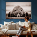 Grizzly Bear Wall Art Print - Bear Canvas Wall Art - Rustic