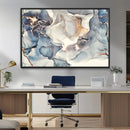 Abstract Blue and Gold Canvas Wall Art - Fluid Modern Ink