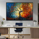 Yggdrasil Tree of Life Mosaic Stained Glass Wall Art Canvas,