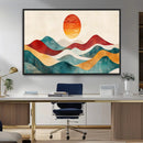 Southwest Mountain Wall Art Canvas Print – Boho Triptych
