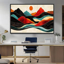 Western Wall Decor - Large Triptych Mountain Canvas - Boho