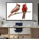 Cardinal Canvas Wall Art - Male and Female Cardinal Print -