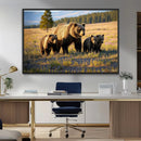 Grizzly Bear Family Wall Art Canvas Print – Majestic