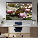 Lotus Flower Wall Art Canvas Print, Water Lily Large Wall