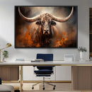 Highland Bull Canvas Abstract Canvas Wall Art Print –