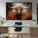 Highland Bull Canvas Abstract Canvas Wall Art Print –