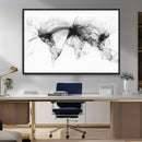 Flight Routes Air Traffic Map Canvas Wall Art - Framed -