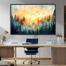 Abstract Forest Wall Art Print- Serene Nature Canvas Print