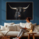 Majestic Longhorn Bull Wall Art Canvas Print – Dark by MyGreatCanvas | Canvas Wall Art Prints | Photo Prints & Wall Decor
