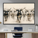Texas Longhorn Wall Art – Framed Cattle Walking Canvas by MyGreatCanvas | Canvas Wall Art Prints | Photo Prints & Wall Decor