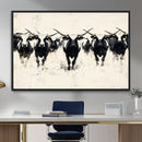 Texas Longhorn Wall Art – Framed Black White Cattle Canvas by MyGreatCanvas | Canvas Wall Art Prints | Photo Prints & Wall Decor