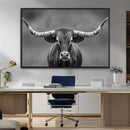 Texas Longhorn Wall Art Canvas Print – Framed Western Bull