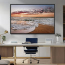 Ocean Sunset Wall Art Canvas Print – Framed Sandy Shore