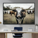 Texas Longhorn Wall Art – Framed Speckled Cow Canvas by MyGreatCanvas | Canvas Wall Art Prints | Photo Prints & Wall Decor