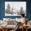 Ski Lift Wall Art – Framed Snowy Mountain Canvas Artwork by MyGreatCanvas | Canvas Wall Art Prints | Photo Prints & Wall Decor
