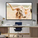 Texas Longhorn Wall Art Canvas Print – Framed Speckled Cow by MyGreatCanvas | Canvas Wall Art Prints | Photo Prints & Wall Decor