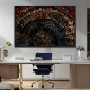 Dark Wood Ring Wall Art Canvas Print – Framed Abstract Tree