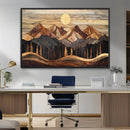 Wood Mountain Wall Art Canvas Print – Framed Boho Abstract by MyGreatCanvas | Canvas Wall Art Prints | Photo Prints & Wall Decor
