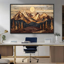 Wood Mountain Landscape Wall Art Canvas Print – Framed