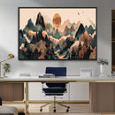 Wood Mountain Landscape Wall Art Canvas Print – Framed