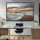 Ocean Sunset Wall Art Canvas Print – Framed Beach Waves
