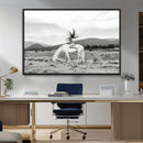 White Horse Wall Art Canvas Print – Framed Woman Rider