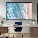 Aerial Ocean View Wall Art Canvas Print – Framed Soft Blue