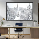 Snowy Ski Lift Wall Art – Framed Winter Mountain Canvas by MyGreatCanvas | Canvas Wall Art Prints | Photo Prints & Wall Decor