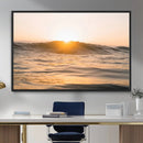 Calm Water Wall Art – Framed Sunset Waves Canvas Artwork, by MyGreatCanvas | Canvas Wall Art Prints | Photo Prints & Wall Decor