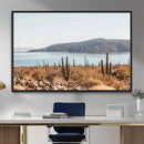 Desert Lake Wall Art – Framed Cactus Mountain Canvas by MyGreatCanvas | Canvas Wall Art Prints | Photo Prints & Wall Decor