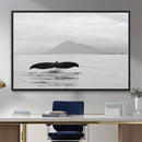 Whale Tail Wall Art – Framed Black White Ocean Canvas by MyGreatCanvas | Canvas Wall Art Prints | Photo Prints & Wall Decor