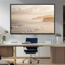 Misty Coastal Wall Art Canvas Print – Framed Golden Sunset by MyGreatCanvas | Canvas Wall Art Prints | Photo Prints & Wall Decor