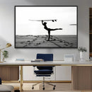 Yoga Surf Wall Art Canvas Print – Framed Black White Shore by MyGreatCanvas | Canvas Wall Art Prints | Photo Prints & Wall Decor