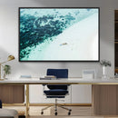 Minimal Beach Wall Art – Framed Ocean Swimming Canvas by MyGreatCanvas | Canvas Wall Art Prints | Photo Prints & Wall Decor