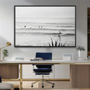 Surfer Silhouette Wall Art – Framed Calm Ocean Canvas by MyGreatCanvas | Canvas Wall Art Prints | Photo Prints & Wall Decor