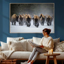 Bison Herd Wall Art Canvas Print, Framed Rustic Wildlife by MyGreatCanvas | Canvas Wall Art Prints | Photo Prints & Wall Decor