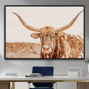 Longhorn Bull Wall Art Canvas Print – Framed Western Cow