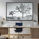 Joshua Trees Wall Art Canvas Print – Framed Black White