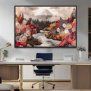 Mountain Wall Art Canvas Print – Framed Autumn Forest