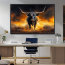Longhorn Canvas Wall Art Canvas Print – Framed Bold Bull
