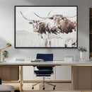 Longhorn Wall Art Canvas Print – Framed Western Cow Rustic
