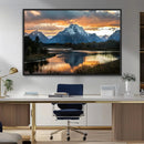 Mountain Sunset Wall Art Canvas Print – Framed Alpine