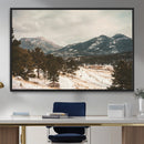 Mountain Landscape Wall Art Canvas Print – Framed Snowy