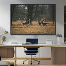 Deer Wall Art Canvas Print – Framed Rustic Wildlife Stags