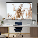 Pampas Grass Wall Art Canvas Print – Framed Neutral Tones