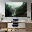 Misty Forest Wall Art Canvas Print – Framed Foggy River