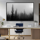 Misty Pines Wall Art Canvas Print – Framed Woodland