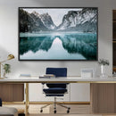 Mountain Lake Wall Art Canvas Print – Framed Toblacher See