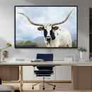 Texas Longhorn Wall Art Canvas Print – Framed Western Rustic